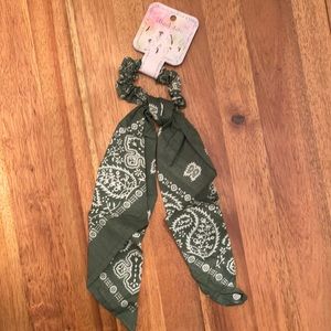 Green Bandana Scrunchy